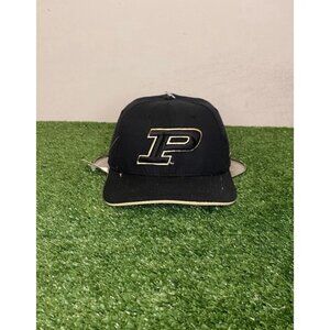 Vintage Purdue Boilermakers hat cap snap back black gold new era new deadstock